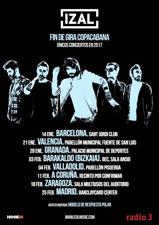 IZAL DESPIDE COPACABANA EN 8 FECHAS