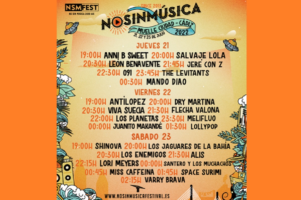 Horarios del NO SIN MÚSICA 2022